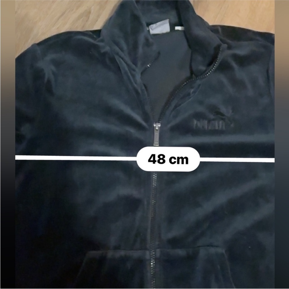 Puma Midnight Black/Charcoal shade Velour Jacket size Small - Picture 5 of 9